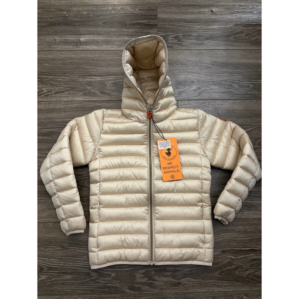 Save The Duck Girls Iris Puffer Jacket Beige size 8